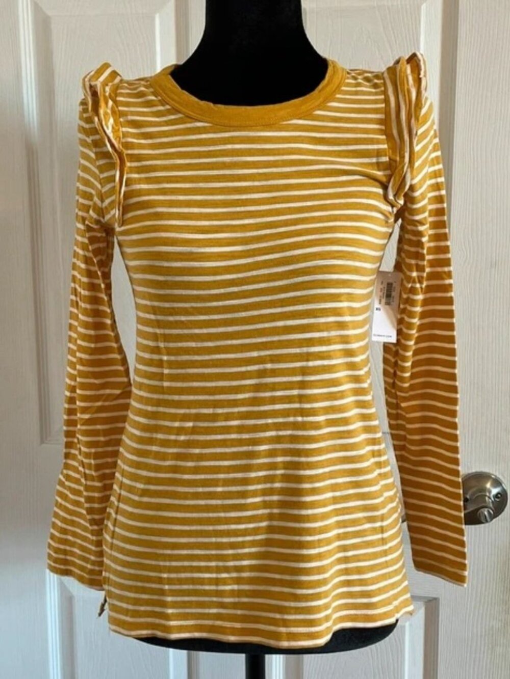 Old Navy Women’s Striped Ruffle Long Sleeve Top XS NWT